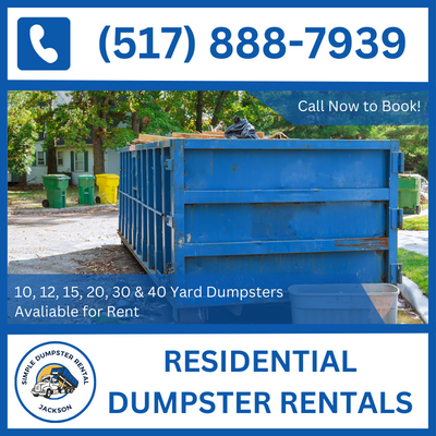 Residential Dumpster Rental Jackson - Affordable Prices - 10, 20, 30 & 40 Yard